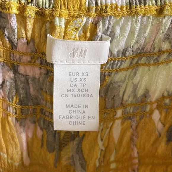 H&M Yellow Floral Dress Size XS - Picture 5 of 8